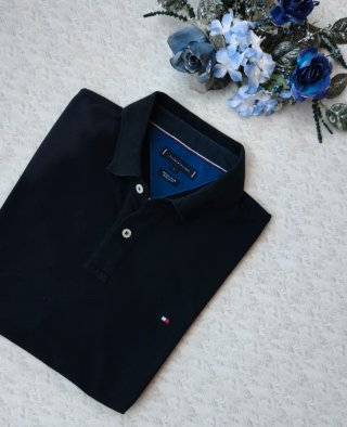 Tommy Hilfiger Polo Manica Lunga Blu Taglia L