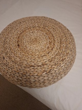 Puff redondo mimbre natural