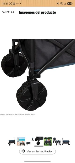 Carro Transporte Plegable Aktive Negro/Azul