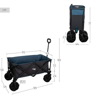 Carro Transporte Plegable Aktive Negro/Azul