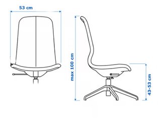 Silla de escritorio IKEA Langfjall gris