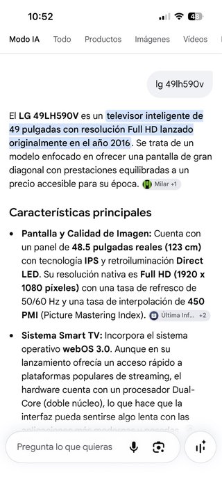 TV LG 49 49LH590V