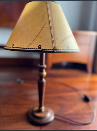 Lampade da tavolo vintage in legno e metallo