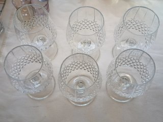 6 Copas Cristal Tallado Vintage 13cm