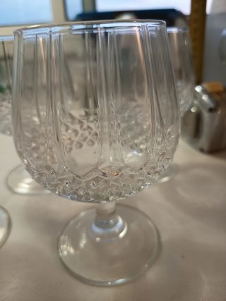 6 Copas Cristal Tallado Vintage 13cm