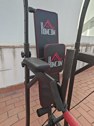 HOMCOM Estación Musculación con Banco Ajustable