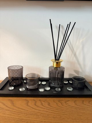Diffusore e portacandele vetro fumé