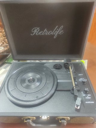 Tocadiscos Retrolife Negro/Marrón