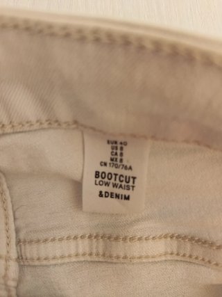 Pantalón vaquero blanco bootcut,low waist