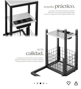 Mesa auxiliar portátil para sofá y cama