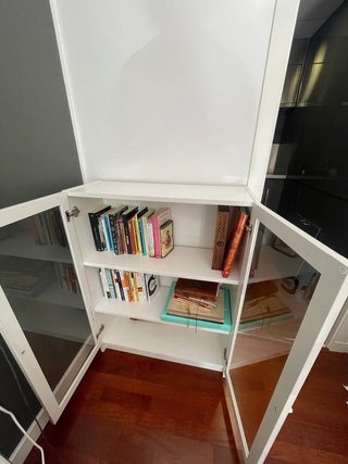Librería BILLY / OXBERG IKEA Blanca con Puertas