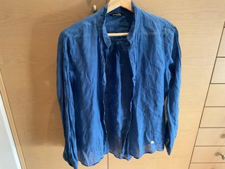 Camisa Massimo Dutti azul ramie