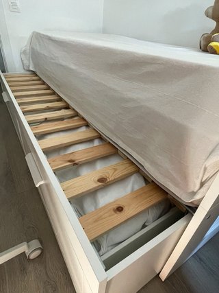 Diván blanco 80x200cm con 2 cajones+colchón