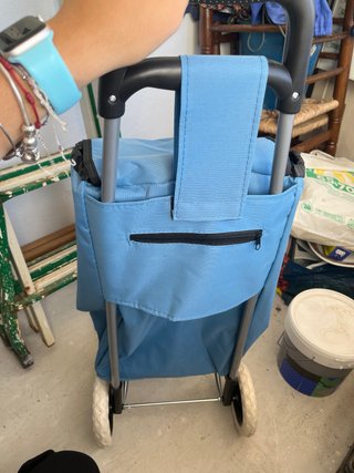 Carrito compra mediano tela y metal