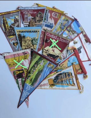 Lote de Banderines Turisticos antiguos