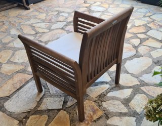 Poltrona da giardino in legno con cuscino