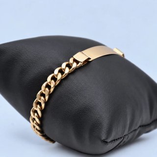 Esclava barbada oro 18k 19.5cm