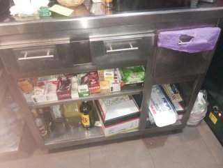 Mueble cafetero acero inoxidable