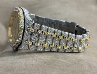 Reloj Moissanite Oro y Plata