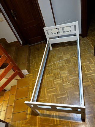 Somier cama infantil blanco ovejas