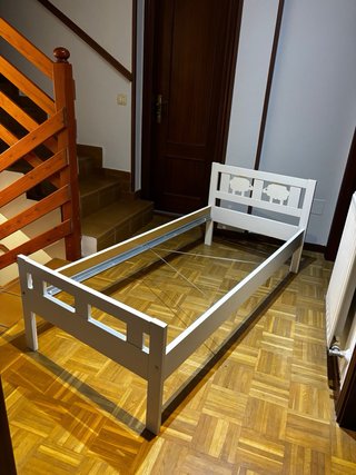 Somier cama infantil blanco ovejas