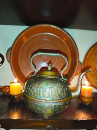 Teiera / Bollitore Vintage Rame Decorato