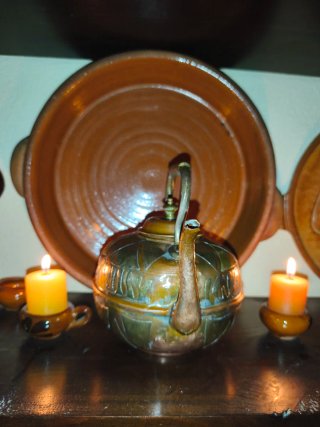 Teiera / Bollitore Vintage Rame Decorato