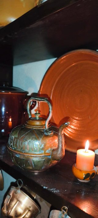 Teiera / Bollitore Vintage Rame Decorato