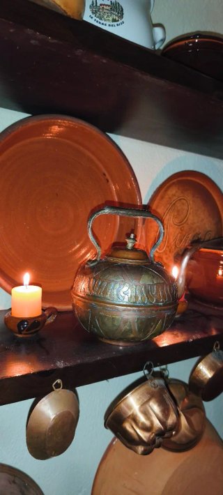 Teiera / Bollitore Vintage Rame Decorato