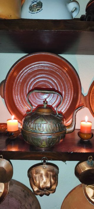 Teiera / Bollitore Vintage Rame Decorato