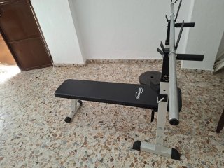 Banco musculación Physionics + pesas