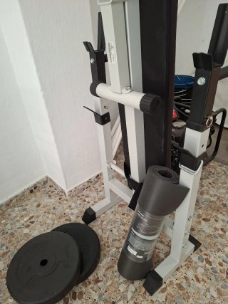 Banco musculación Physionics + pesas