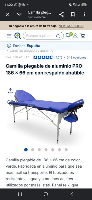 Camilla plegable con TODOS los accesorios