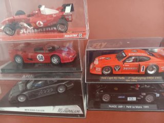 Lote 5 Coches Scalextric ninco y Fly con caja