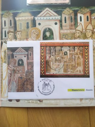 Carpeta Filatélica Edicto de Milán Italia-Vaticano