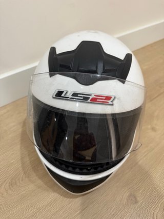 Casco Moto LS2 Blanco. Talla S.