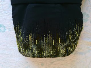 Vestido de fiesta verde y negro palabra de honor