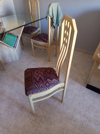 6 Sillas de Comedor Madera y Tapizado