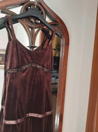 Vestido fiesta terciopelo marrón chocolate