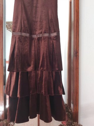 Vestido fiesta terciopelo marrón chocolate
