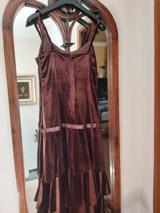 Vestido fiesta terciopelo marrón chocolate