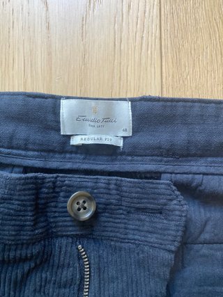 Pantalón pana Emidio Tucci azul marino talla 48