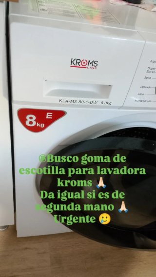 Goma escotilla lavadora Kroms KLA-M3-80-1-DW