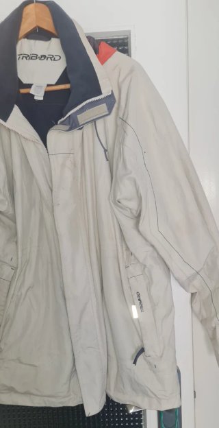 Chaqueta náutica Tribord impermeable beige