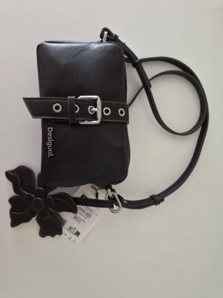 Bolso Desigual Negro con Flor pequeño