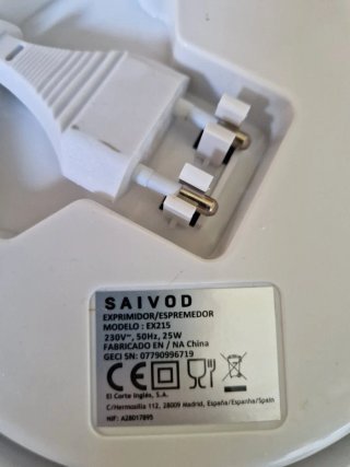 Exprimidor Saivod EX215 con tapa