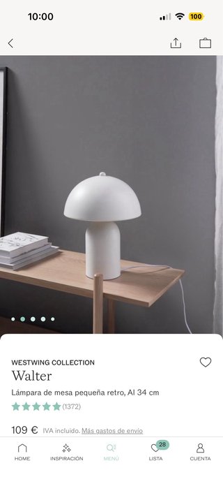 Lampada da tavolo Westwing bianca