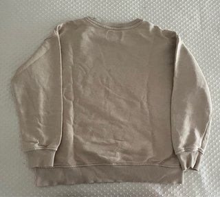 Sudadera beige con letras naranjas Talla S