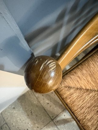 Sillas de madera y mimbre (4 unidades)