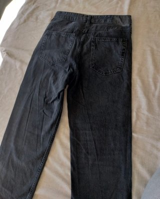Pantalón vaquero Pull&Bear Baggy negro desgastado
